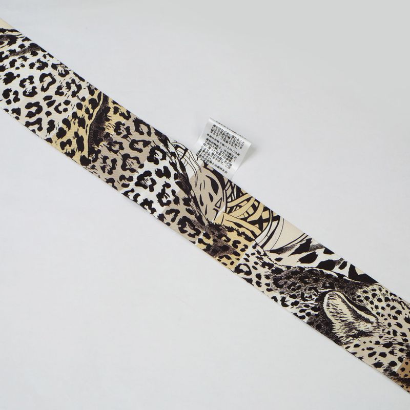 Hermes Twilly-jungle Love Rainbow Silk Leather Sheepskin Scarf Accessory — view 7