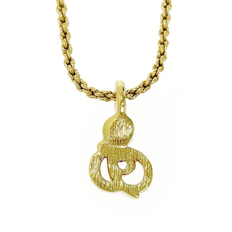 Christian Dior GP Rhinestone CD Logo Necklace Gold — view 3