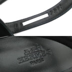 Hermes Sandals Eveless BK 37 1 2 Leather Ankle Strap — view 9