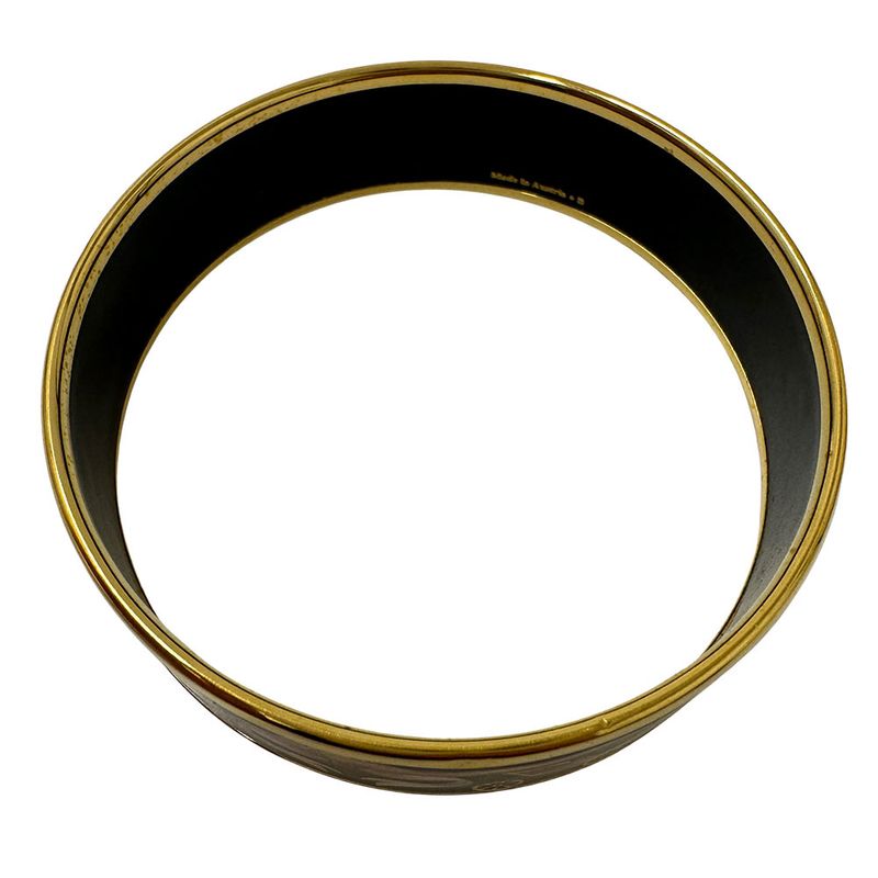 Hermes Bangle Emile GM GP Black Gold Cloisonne Fashionable — view 5