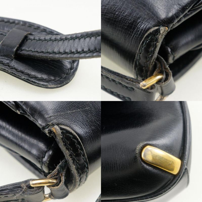 Gucci Vintage Sherry Line 2-Way Clutch Calf Black Shoulder Bag — view 9