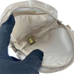 Chanel Pouch New Travel Line 7 th Beige Jacquard Nylon Round Small — view 2