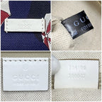 Gucci Tote Bag Navy White Canvas — view 4
