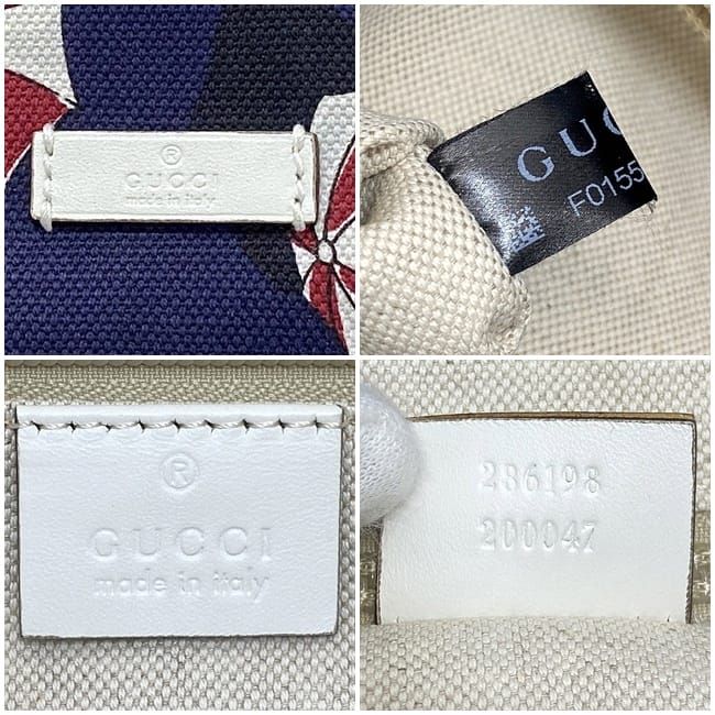 Gucci Tote Bag Navy White Canvas — view 4