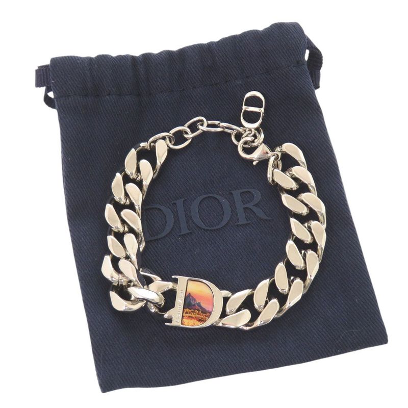 Dior Logo Metal Silver Chain Bracelet 1063 — view 3