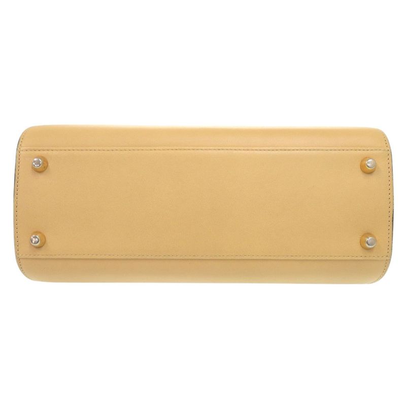 Christian Dior Vintage Leather Beige Gold Hardware Shoulder Bag 0697 — view 5