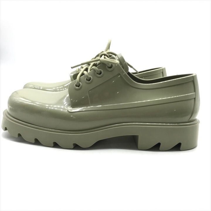 Bottega Veneta Stride Rubber Lace Up Shoes Khaki — view 3