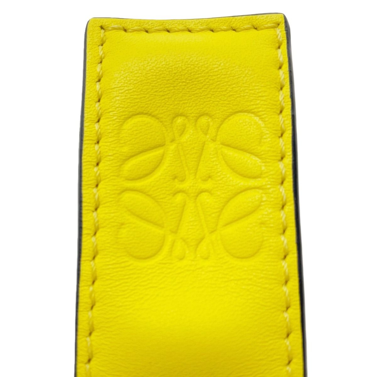 Loewe Slap Bracelet Anagram Yellow Leather Accessories — view 4