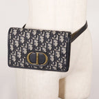 Christian Dior 2-Way Waist Pouch Trotter Oblique Canvas Leather Navy — view 8