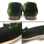 Hermes Moccasins Paris Velours 36.5 Green and Gold Hardware — view 3