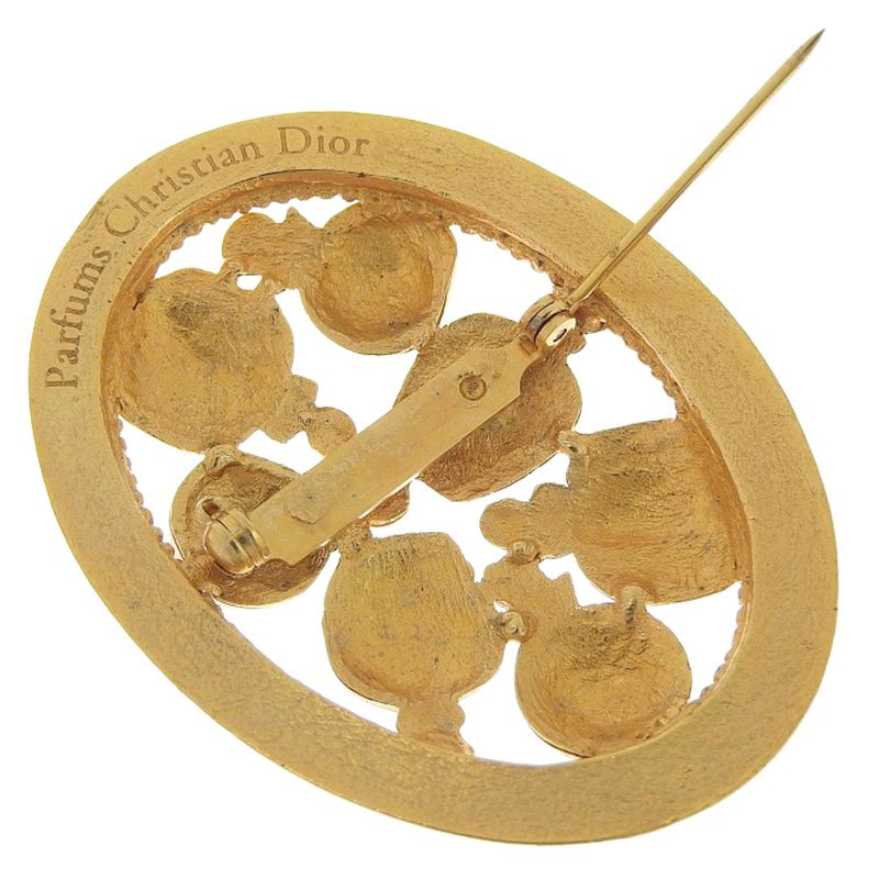 Dior Perfume Bottle Motif Vintage Gold Plated 17.4 g Brooch — view 4