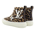 Louis Vuitton Stellar Line Sneakers Shoes Harako Leather Brown White — view 4