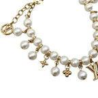 Louis Vuitton Bracelet Pearl River M1685 a Monogram Flower Logo White — view 4