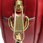 Gucci Interlocking G Heart Quilted Shoulder Bag Red — view 5
