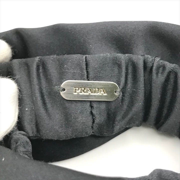 Prada Satin Scrunchie Hair Tie Black — view 7