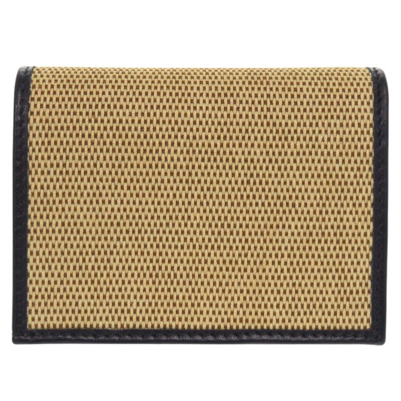 Gucci Horsebit Canvas Leather Beige Navy Bifold Wallet 0860 — view 3