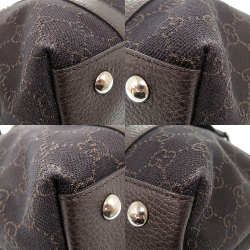 Gucci GG Abbey Tote Bag Canvas Leather Dark Brown 0767 — view 9