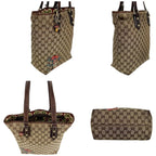 Gucci Tote Bag GG Canvas Mushroom Embroidery Charm Shoulder A4 Horsebit — view 3