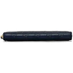Gucci Round Zipper Long Wallet Navy Striped Line — view 3