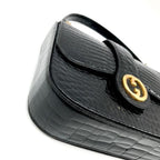 Gucci Croco Logo Push Lock Hand Bag — view 9