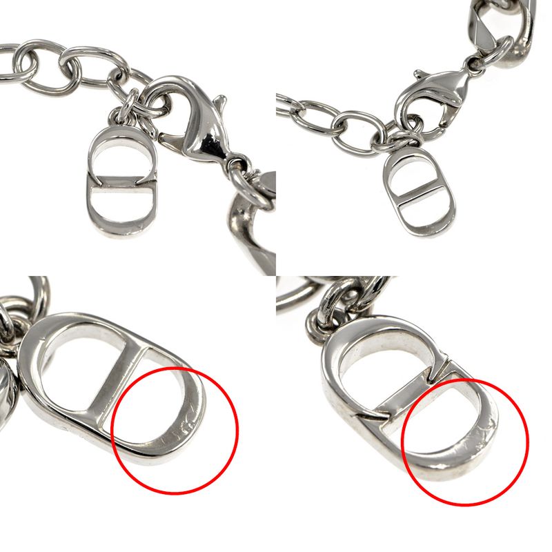 Dior Bracelet Silver Color Logo Rhinestone Accessory Man — view 5