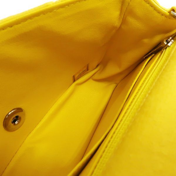Chanel Quilted 20 Chain Shoulder No 19 Cotton Yellow Mini — view 8