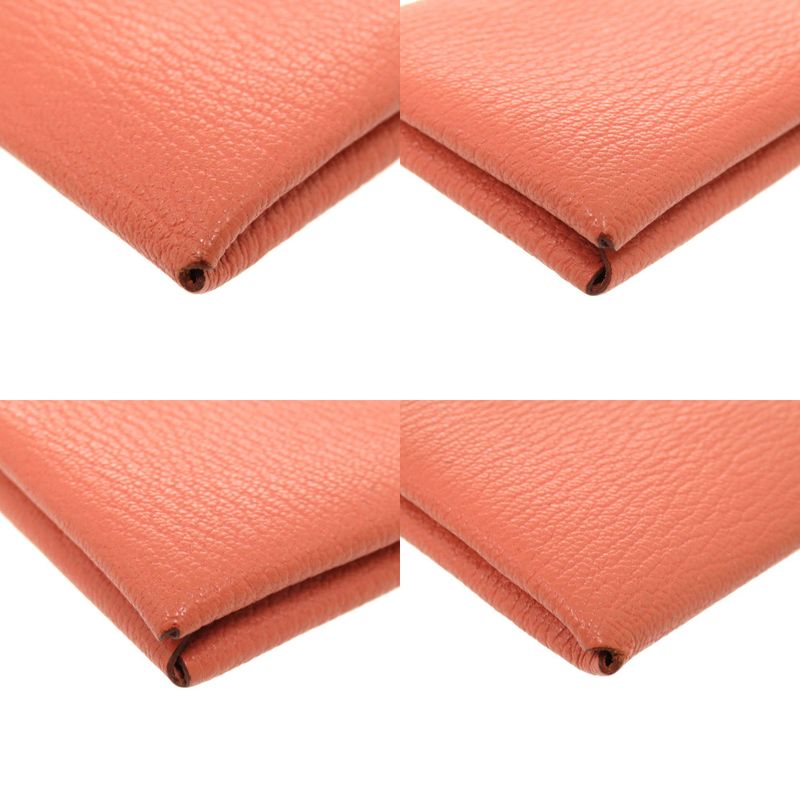 Hermes Calvi Chevre Flamingo Silver Hardware Coin Case Wallet 0783 — view 3