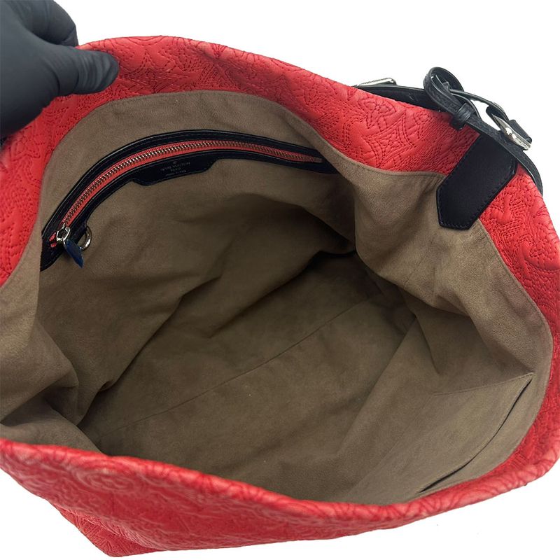 Louis Vuitton Shoulder Bag Hobo GM Monogram Anthea Leather Red Black — view 2