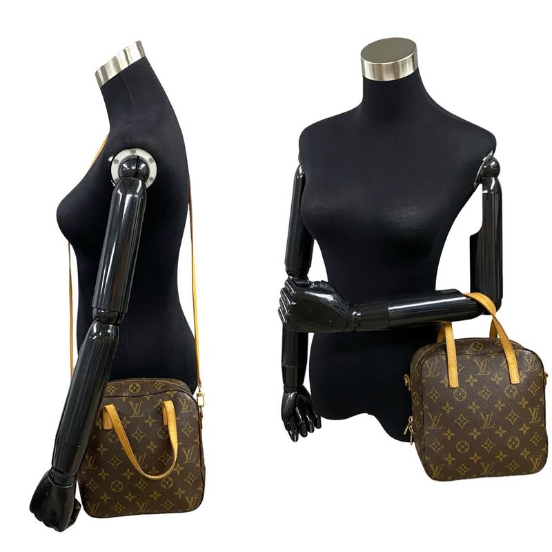 Louis Vuitton Vintage Spontini Monogram Leather 2-Way Shoulder Bag Handbag Brown
