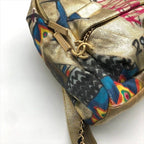 Chanel CC Logo Graffiti Paint Backpack Gold — view 5