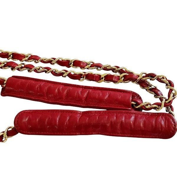 Chanel Quilted Red Lambskin Chain Shoulder — view 9