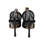Bottega Veneta Stretch Pumps Mesh Chain High Heel 38 1 2 Nero — view 4