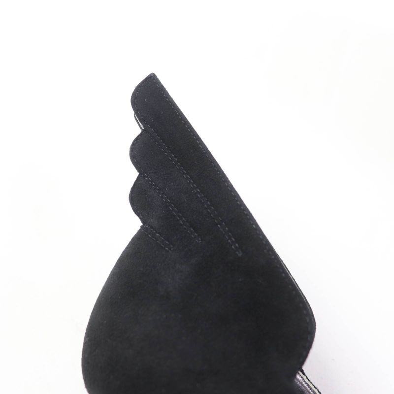 Hermes Vecteur Feather Motif Suede Leather Pumps Black 35 Storage With Bag — view 9