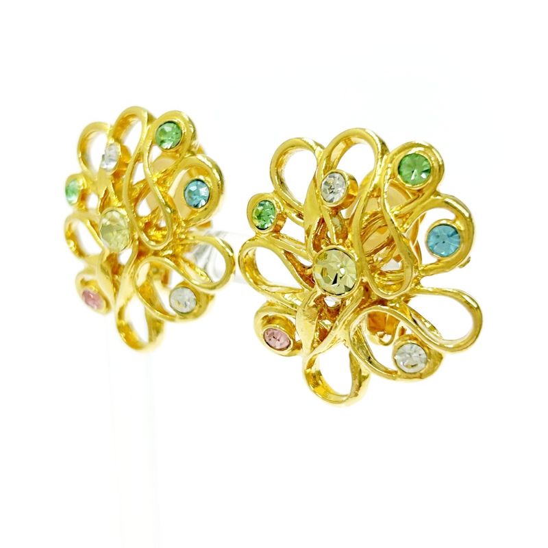 Yves Saint Laurent GP Rhinestone Flower Earrings — view 3