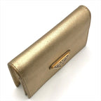 Prada Saffiano Leather Bifold Card Case Gold — view 6