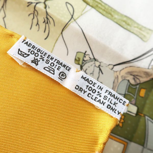 Hermes Carre 90 BULL & Mouth Western Coach Office Mail Yellow Scarf — view 8