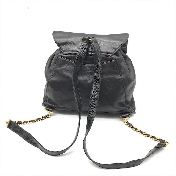 Chanel Jumbo CC Logo Mark Backpack Lambskin Black — view 3