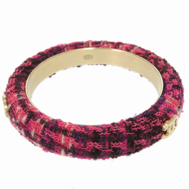 Chanel Coco Mark 09 a Tweed Purple Pink Bangle 0790 — view 4