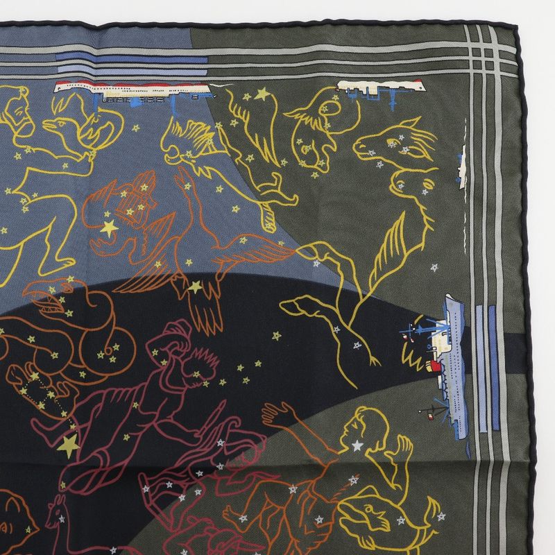 Hermes Carre 45 Petit Constellation Ship Orion Design Silk — view 3
