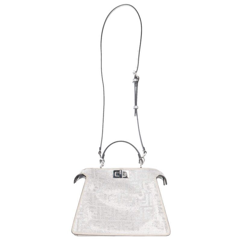 Fendi 8 Bn327 Peekaboo Icy Youth Small 2-Way FF Pattern Crystal Handbag — view 2