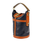 Louis Vuitton Duffle Bag Handbag Leather Monogram Reverse Navy Brown — view 2