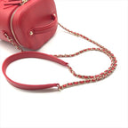 Chanel CC Logo Quilted 2-Way Vanity Hand Chain Shoulder Bag Crossbody Red — view 6