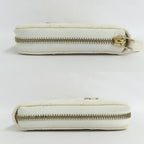 Chanel Long Zip Wallet Ap3337 Quilted Caviar Leather White Gdhardware — view 4