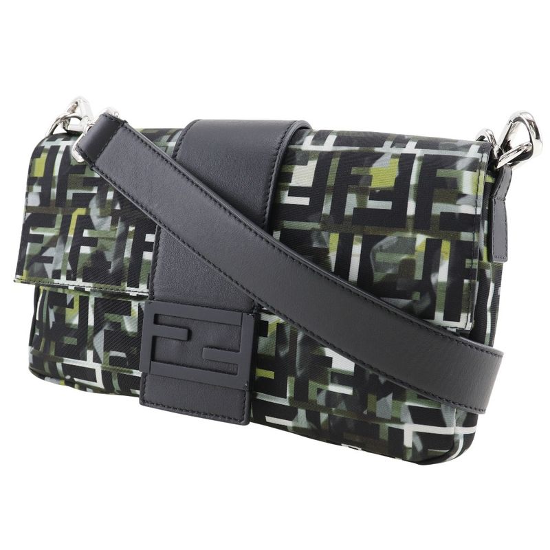 Fendi Mamma Bucket 3-Way Body Clutch Zucca Camouflage Pattern 7 Va472 Nylon Black — view 2