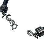 Saint Laurent Opium Bracelet Bangle Jewelry Logo Metal Leather Black — view 6