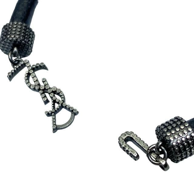 Saint Laurent Opium Bracelet Bangle Jewelry Logo Metal Leather Black — view 6