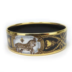Hermes Bracelet Emile GM Metal Cloisonne Multicolor Gold Black Horse Jewelry — view 4