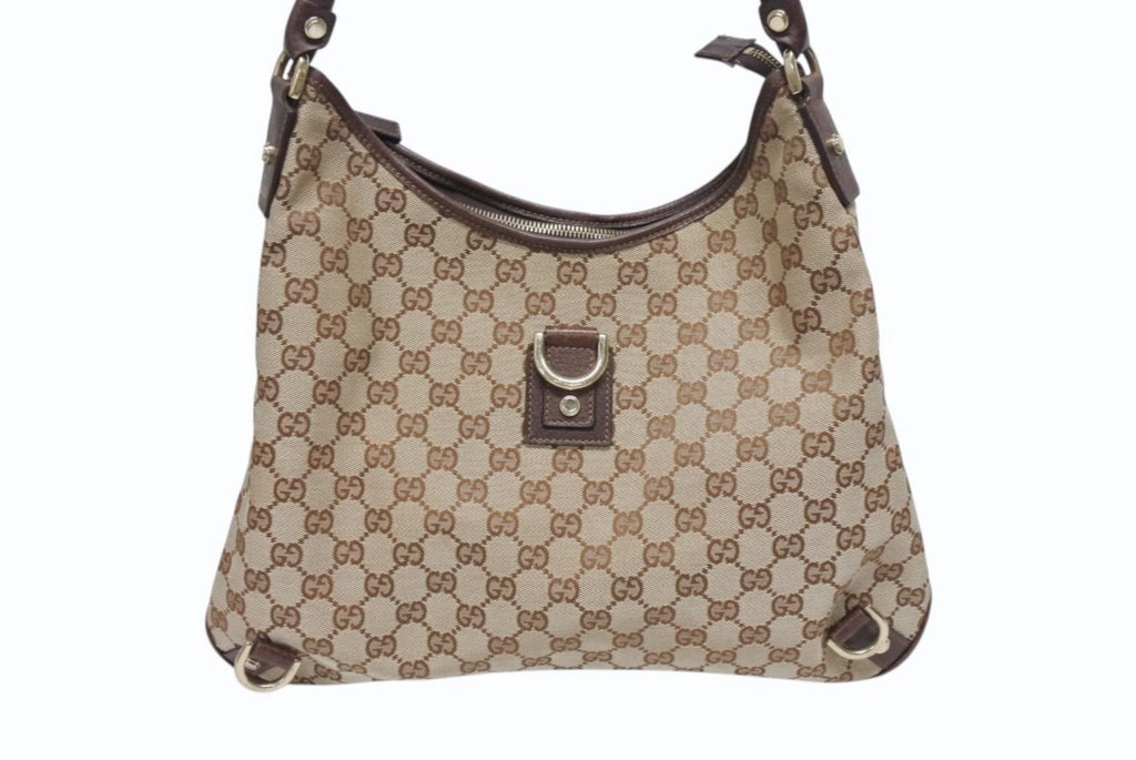 Gucci Bag Handbag GG Canvas Leather Beige Brown Gold — view 2