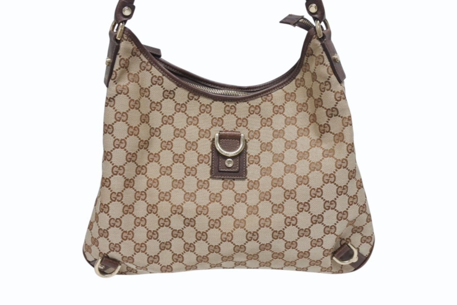 Gucci Bag Handbag GG Canvas Leather Beige Brown Gold — view 2
