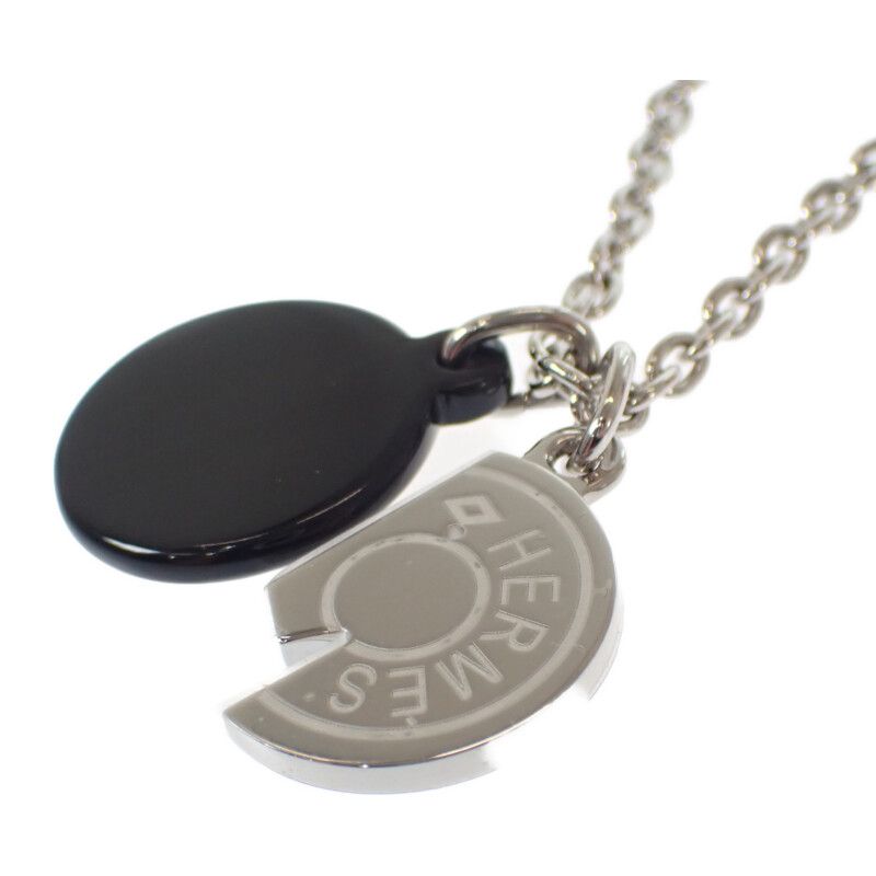 Hermes Carrousel Necklace Metal Buffalo Horn Black Blue — view 4